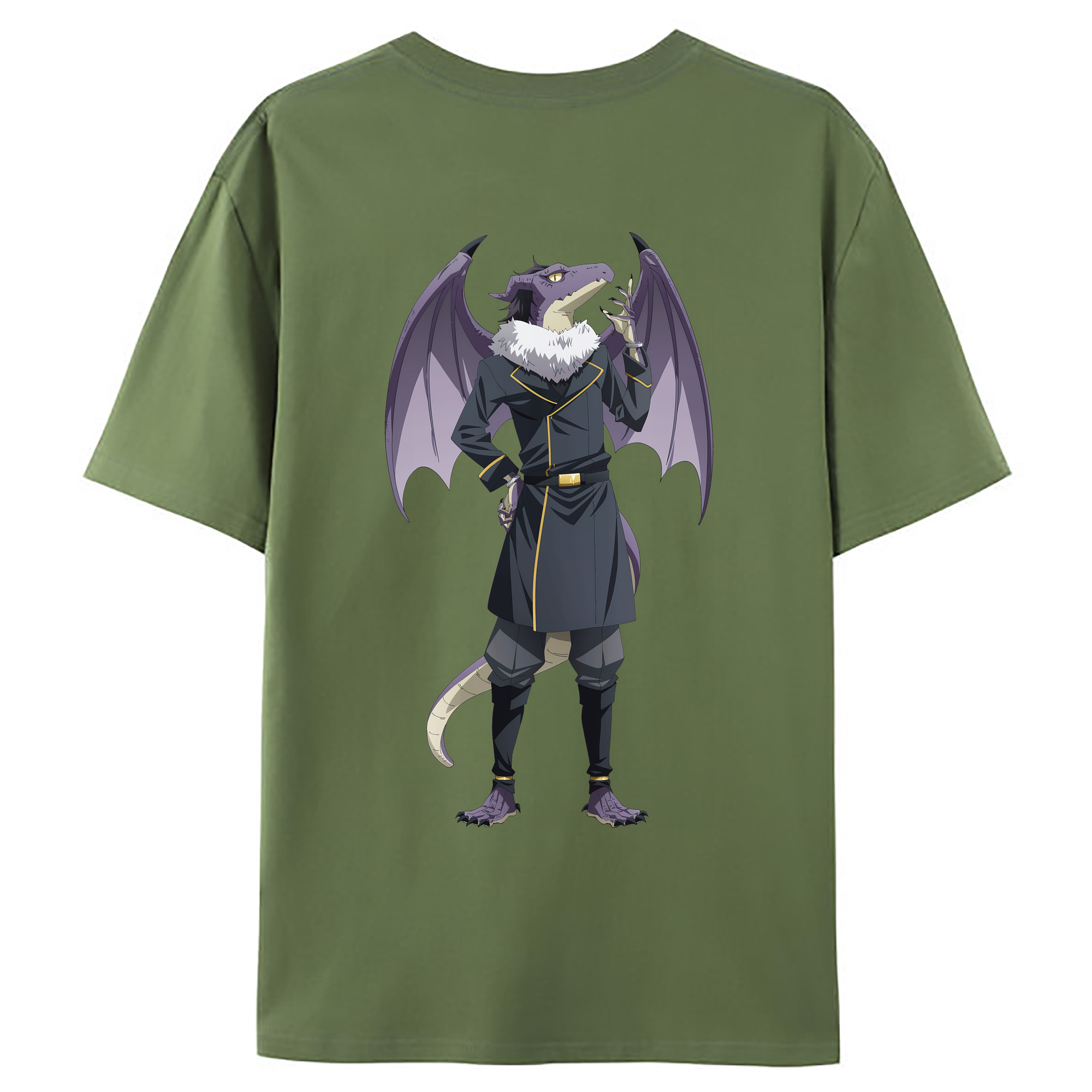 （画像用） 転スラ Regarding Reincarnated to Slime 綿100％ メンズ半袖Tシャツ（バックプリント） 通気性
